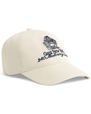 Mulberry Embroidered Organic-Cotton Cap - White