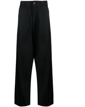 COMME DES GARÇON BLACK High-waisted Twill Drop-crotch Trousers - Black