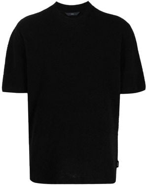 Hevò Knitted Crew-Neck T-Shirt - Black