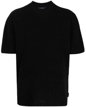 Hevò Knitted Crew-Neck T-Shirt - Black