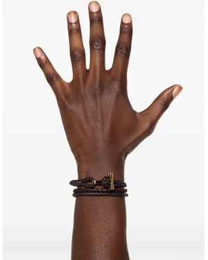 Tom Ford Leather Bracelet - Brown