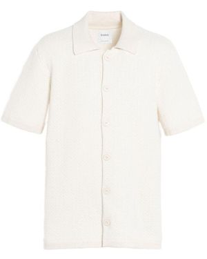 Barrie Button Lightweight Polo Shirt - Natural