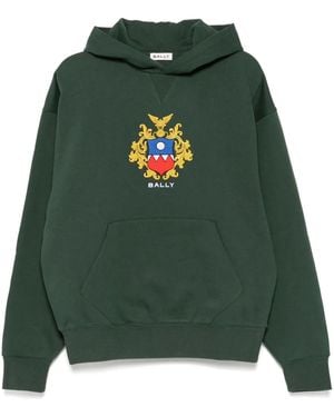Bally Logo-Embroidered Hoodie - Green