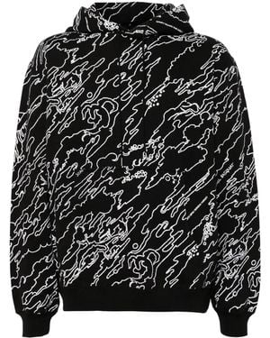 Maharishi Graphic-Print Cotton Hoodie - Black