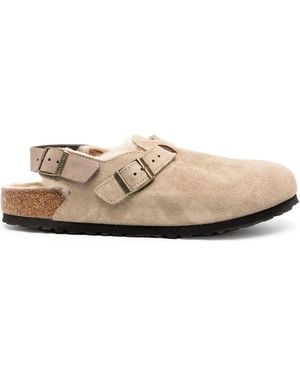 Birkenstock Boston Suede Sandals - Natural