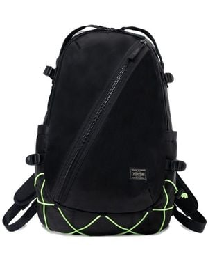 Porter-Yoshida and Co Things Diagonal-Zip Cross-Strap Backpack - Black