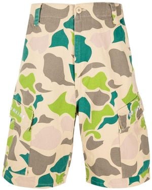 BBCICECREAM Camouflage-print Cargo Shorts - Green