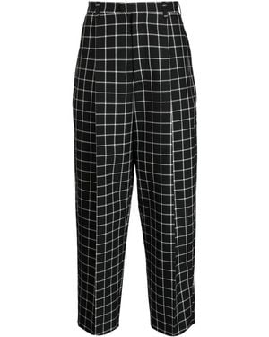 Marni Checked Tapered Trousers - Black