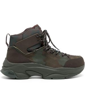 Undercover Camouflage-Print Lace-Up Boots - Black