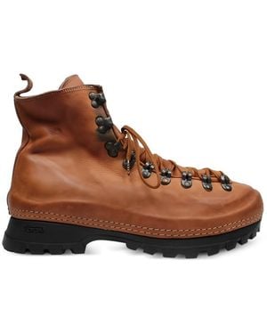 Guidi Lace-Up Leather Hiking Boots - Brown
