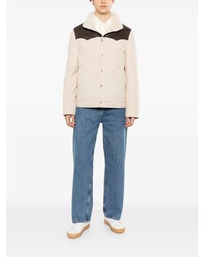 Brunello Cucinelli Contrast-Collar Padded Jacket - Blue