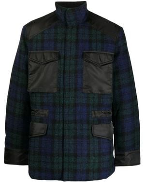 Maharishi Tartan-Check Bomber Jacket - Blue
