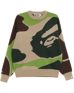 A Bathing Ape Camouflage-Print Jumper - Green