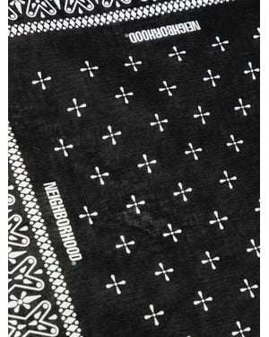 Neighborhood Cross-Pattern Scarf - Black