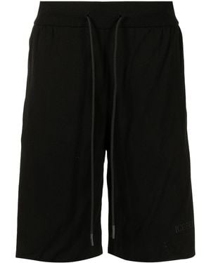 Iceberg Drawstring Waist Track Shorts - Black
