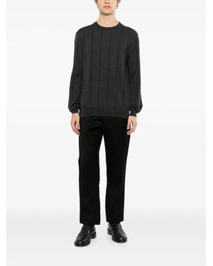 Canali Ribbed-Knit Sweater - Black