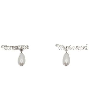 Vivienne Westwood Pearl Embellished Drop Earrings - Natural