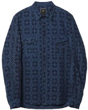 Maharishi Komon Aizome Jacquard-Patterned Cotton Shirt - Blue