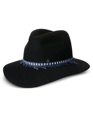 Maison Michel Logo-Plaque Hat - Black