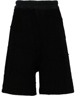 By Walid Elasticated-waistband Cotton Shorts - Black