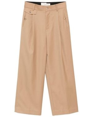 Feng Chen Wang Slashed Wide-Leg Trousers - Natural
