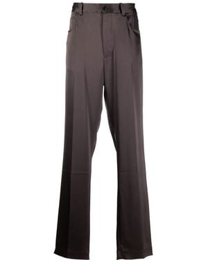 Nanushka Mid-Rise Straight-Leg Trousers - Blue