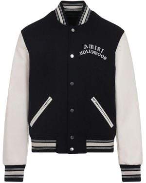 Amiri Ivory Wool Blend Bomber Jacket - Multicolour