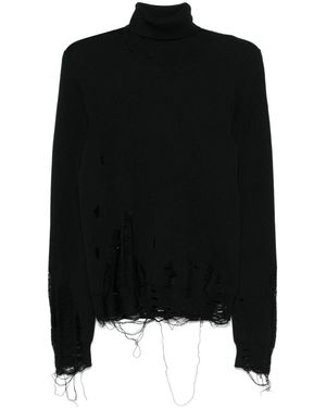 MM6 by Maison Martin Margiela Distressed Jumper - Black