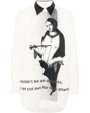 Yohji Yamamoto Puncture M A-Stabbing Shirt - White