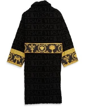 Versace Barocco-Print Dressing Gown - Black