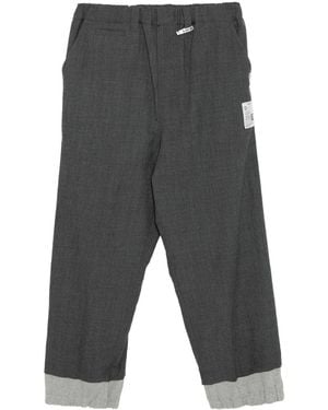 Maison Mihara Yasuhiro Logo-Patched Tapered-Leg Trousers - Black