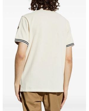 Moncler Logo-Embroidered Polo Shirt - White
