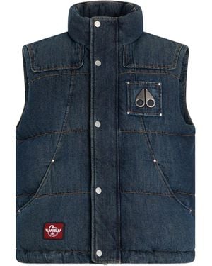 Moose Knuckles X Evisu Textured-trim Hooded Jacket - Blue
