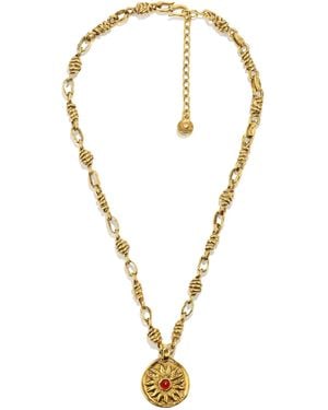 Goossens Talisman Astro Sun Pendant Necklace - Metallic