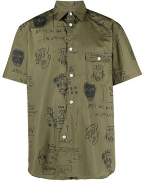 Junya Watanabe Graphic-Print Short-Sleeve Shirt - Green