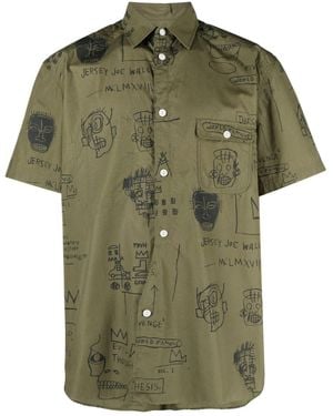 Junya Watanabe Graphic-Print Short-Sleeve Shirt - Green