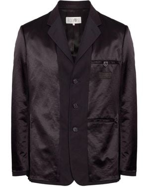 MM6 by Maison Margiela Satin-Finish Blazer - Black