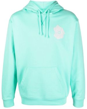 Objects IV Life Abstract-Print Organic Cotton Hoodie - Blue