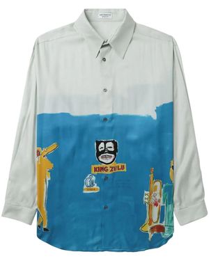 Honey Fucking Dijon Graphic-print Long-sleeve Shirt - Blue