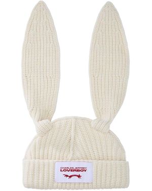 Charles Jeffrey Rabbit-Ears Beanie Hat - White