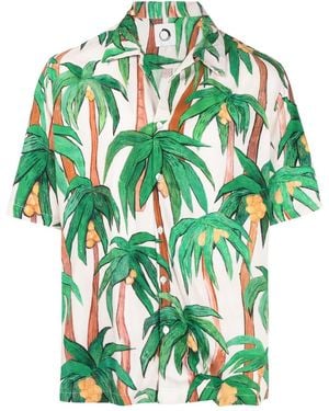 Endless Joy Palm Tree-Print Shirt - Green