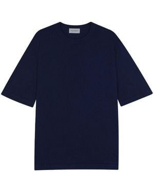 John Smedley Round-Neck Short-Sleeve T-Shirt - Blue