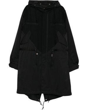 Undercover Drawstring Hooded Coat - Black