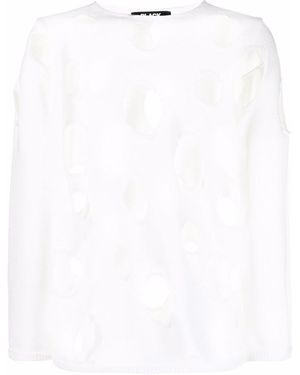 COMME DES GARÇON BLACK Cut-Out Hole Jumper - White