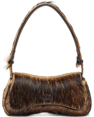 DIESEL Play Leather Clutch - Brown