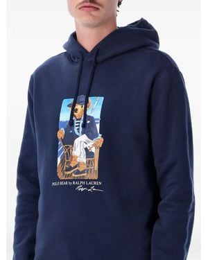 Polo Ralph Lauren Polo Bear Graphic-Print Hoodie - Blue