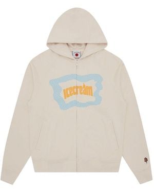 ICECREAM Block Logo Zip-Up Hoodie - White