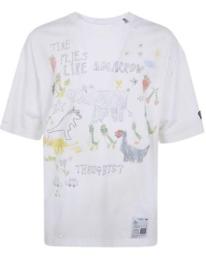 Maison Mihara Yasuhiro Distressed Graphic-Print T-Shirt - White