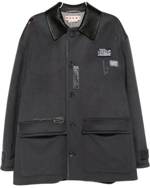 Marni Leather Collar Jacket - Black