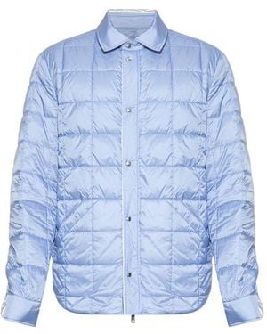 Moncler Crescent Reversible Striped Quilted Jacket - White